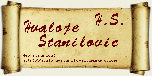 Hvaloje Stanilović vizit kartica